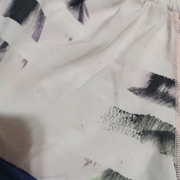 Lululemon Athletica White and Blue Athletic Shorts Retro Design - Picture 2 of 11